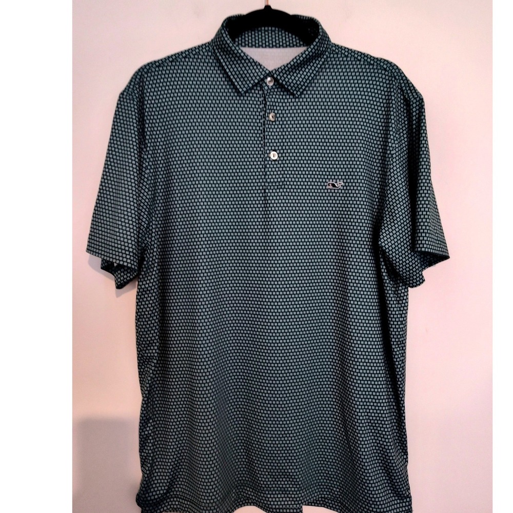Vineyard Vines Mens On-The-Go Sankaty Polo Shirt Blue Starburst 1G013063 Medium